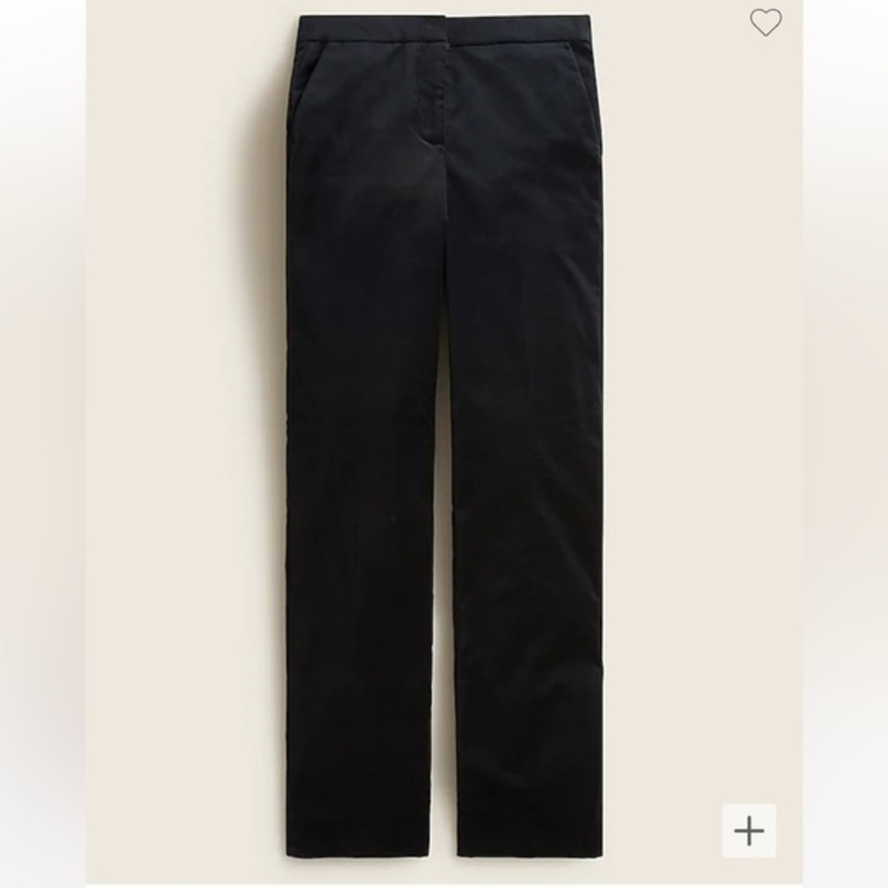 Jcrew Full-length straight-leg stretch cotton-velvet pant, NWT, size 14